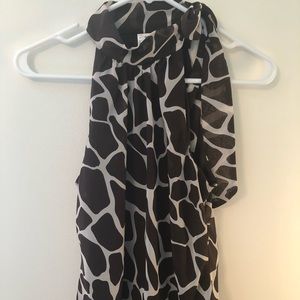 Giraffe Print High Neck Blouse
